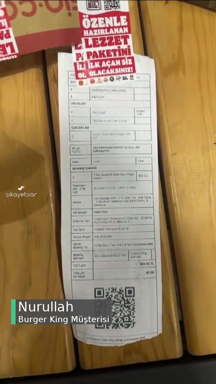 Burger King Arteria AVM Şubesi Eksik Sipariş Yolladı! videonun kapak resmi
