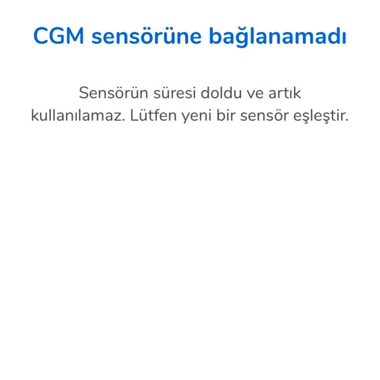 Roche Accu-Check Cgm Sensöründe Süre Doldu Hatası Ve Destek Erişilememesi