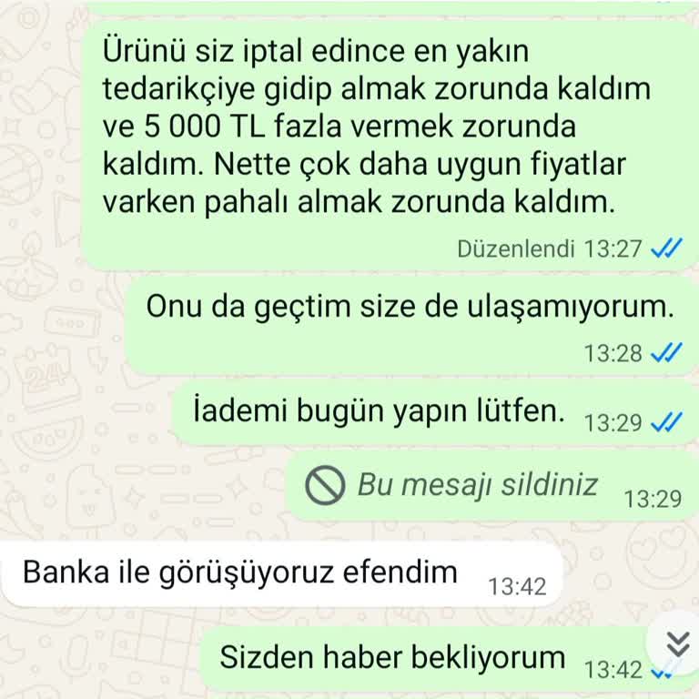 Gönderilmeyen Havlupan Siparişi Ve Geciken İade
