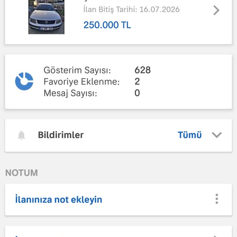 Görsel Eksik Olmayan Binek İlanım Hasarlı Kategoride Reddedildi