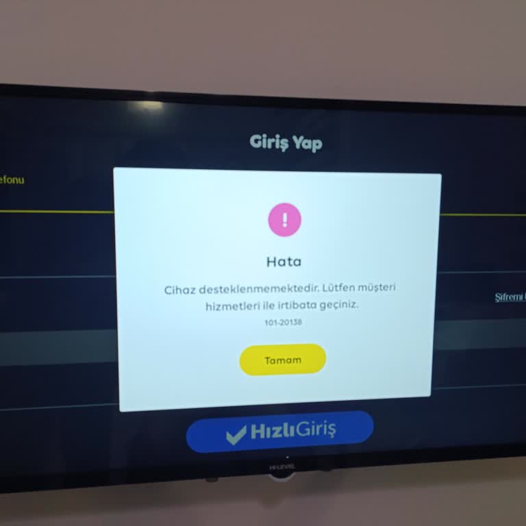 Hi Level Televizyonunda TV+ Uygulamasına Giriş Yapılamıyor