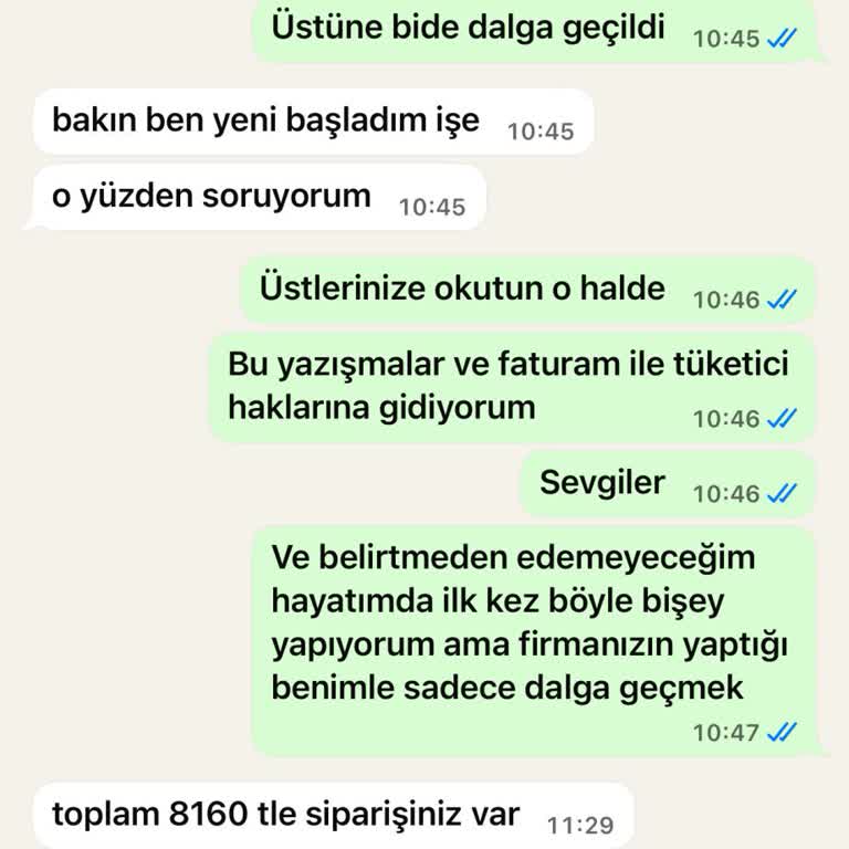 Lina Tekstil'den Sipariş Gelmemesi Ve İade Gecikmesi