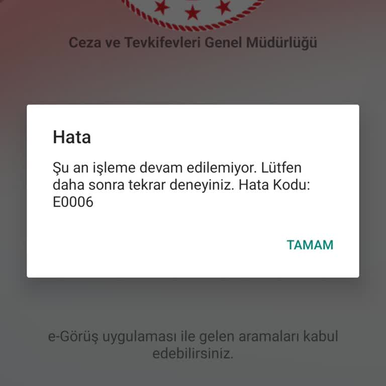 E-Görüş E0006 Hatası Veriyor