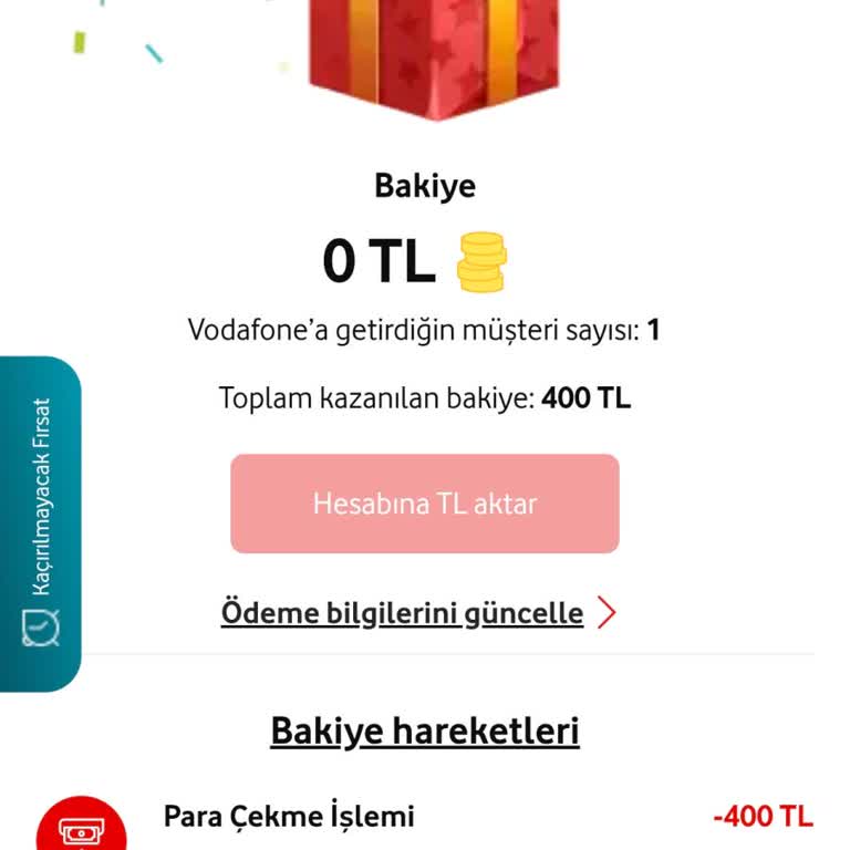 Vodafone Kampanyası İçin Verilen 300 TL Ödeme Alınmadığı İçin Mağdur Oldum
