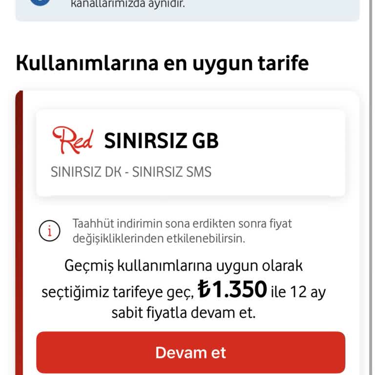Red Sınırsız'dan Red 100 GB TikTok Tarifesine Geçiş İstemi Reddedildi