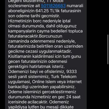 Bana Ait Olmayan Hatlar İçin Sürekli Gelen Fatura Uyarı SMS’ler