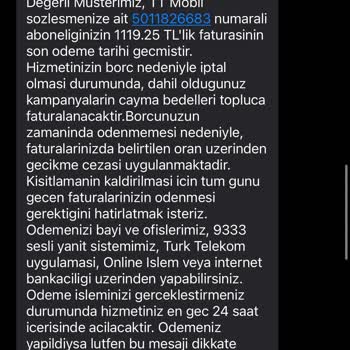Bana Ait Olmayan Hatlar İçin Sürekli Gelen Fatura Uyarı SMS’ler