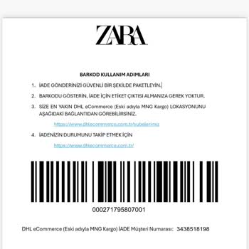 Zara’dan Ücretsiz İade İmkânı Olmadığı İçin DHL’den Haksız Ücret Talebi