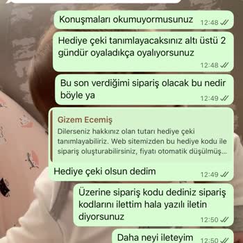 İade Ürünlerim İçin Hediye Çeki Tanımlanmadı