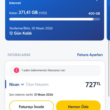 Hediye 400 GB İnternete Rağmen Tarife Aşım Ücreti Haksız Yansıtıldı