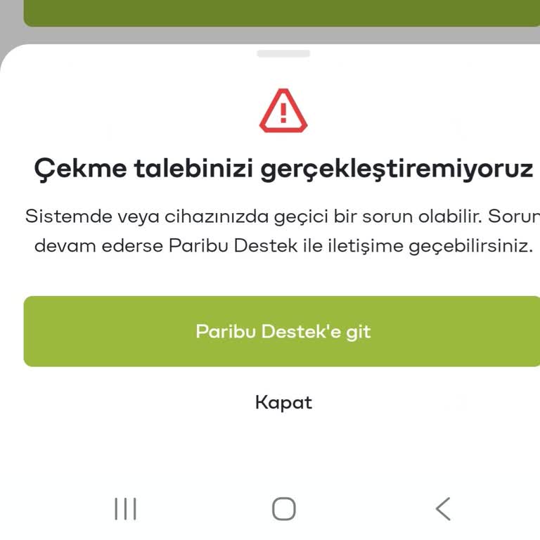 Paribu'da Para Çekme İşlemi Sürekli Hata Veriyor