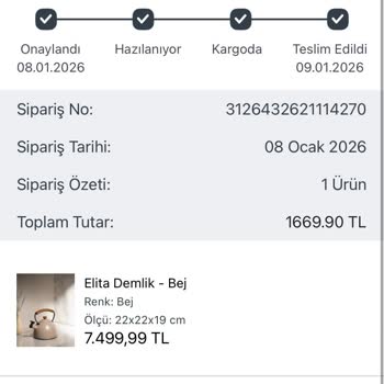 Renk Değişimi Nedeniyle Ayıplı Demlik Değişim Talebi