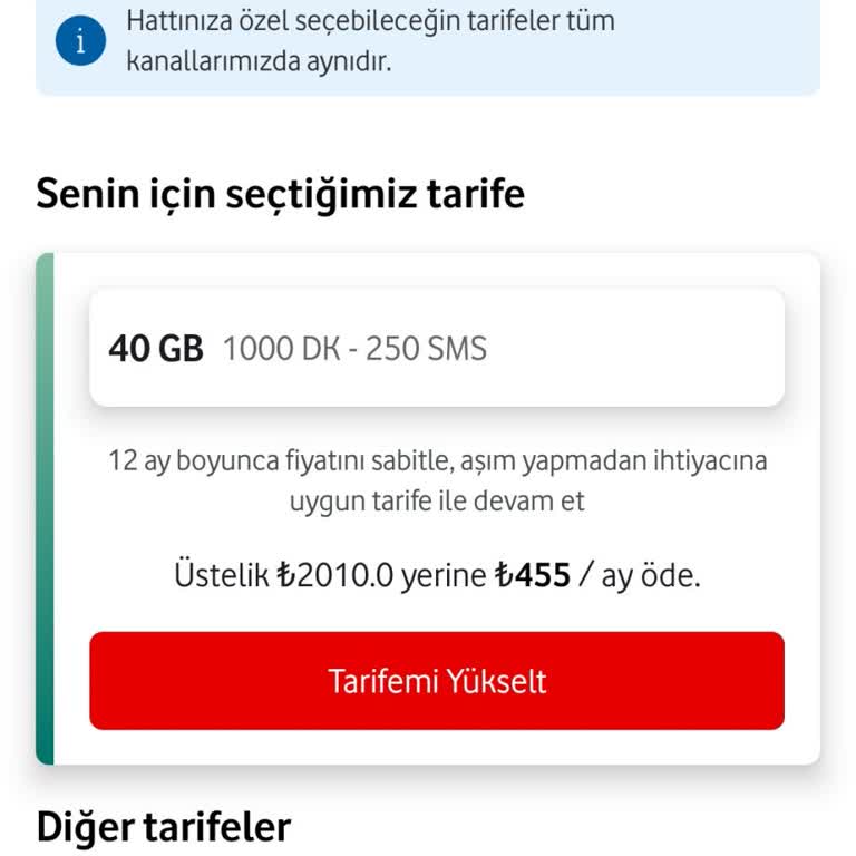 Vodafone Taahhüt Yenilemesinde Yüksek Tarife Teklifleri