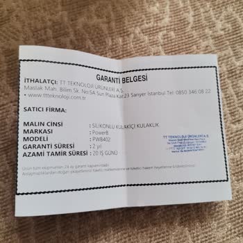 Yanlış Garanti Belgesi Ve Bozuk Kulaklık Nedeniyle Garanti Sorunu