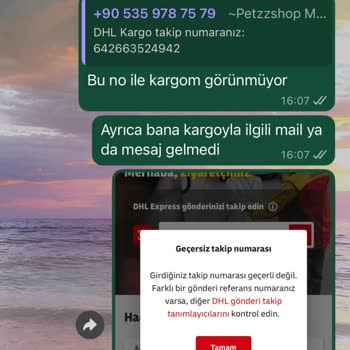 Sipariş Gönderilmedi Ve Kargo Takip Numarası Çalışmıyor, İade Talebi