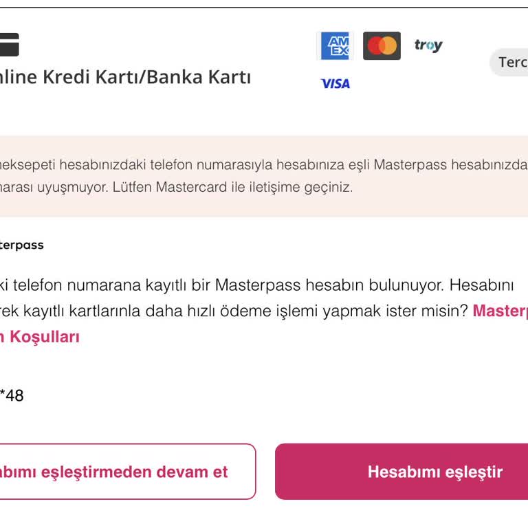 Masterpass Ödeme Sorununda Telefon Numarası Uyuşmazlığı