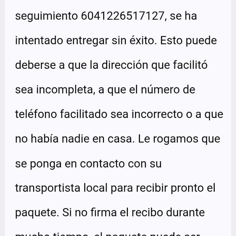 iMile no entrega pedido por error en dirección, solicito envío inmediato