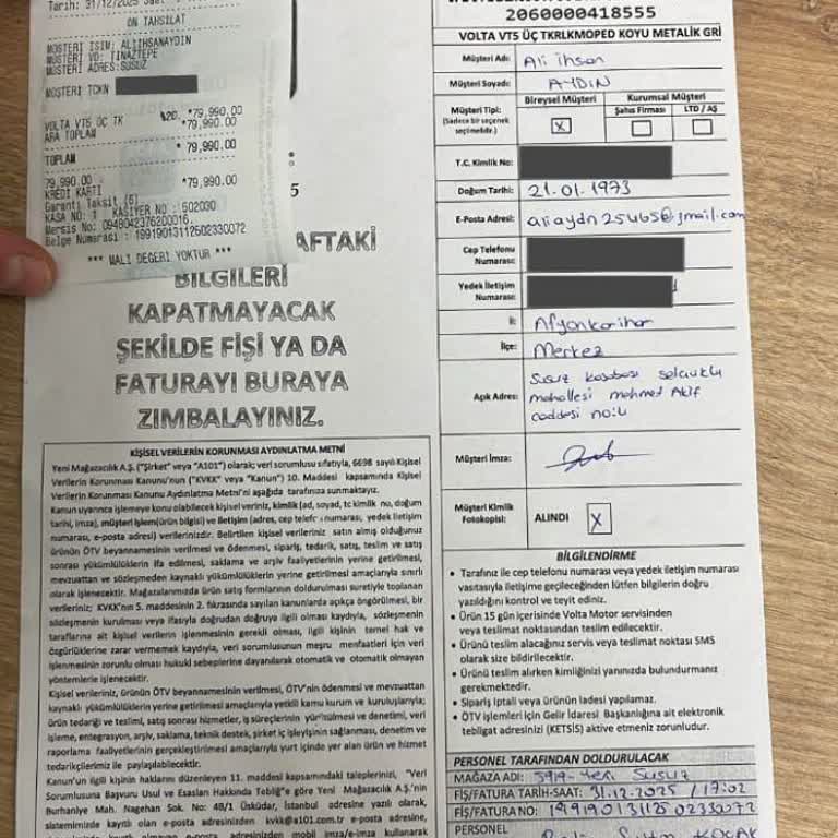 Volta Moped Teslim Edilmemesi Ve Geri Ödeme Talebi