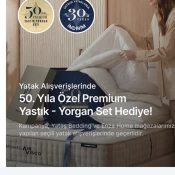 Kampanya Uygulanmadı Yataş Çift Kişilik Yatakta %30 İndirim Ve Hediye Seti Gelmedi