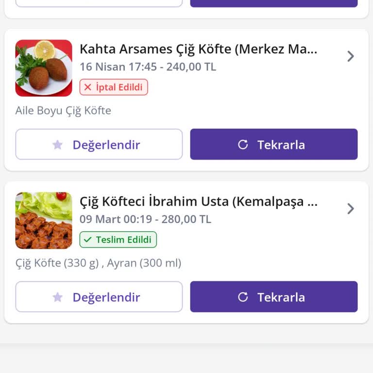 Getir Yemek'te Çocuklar İçin Açıklamasız İki Sipariş İptali Ve Kurye Sorunu