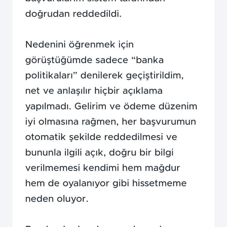 Ziraat Bankası Kredi ve Kredi Kartı Başvurularım Açıklama Olmadan Neden Reddedildi?