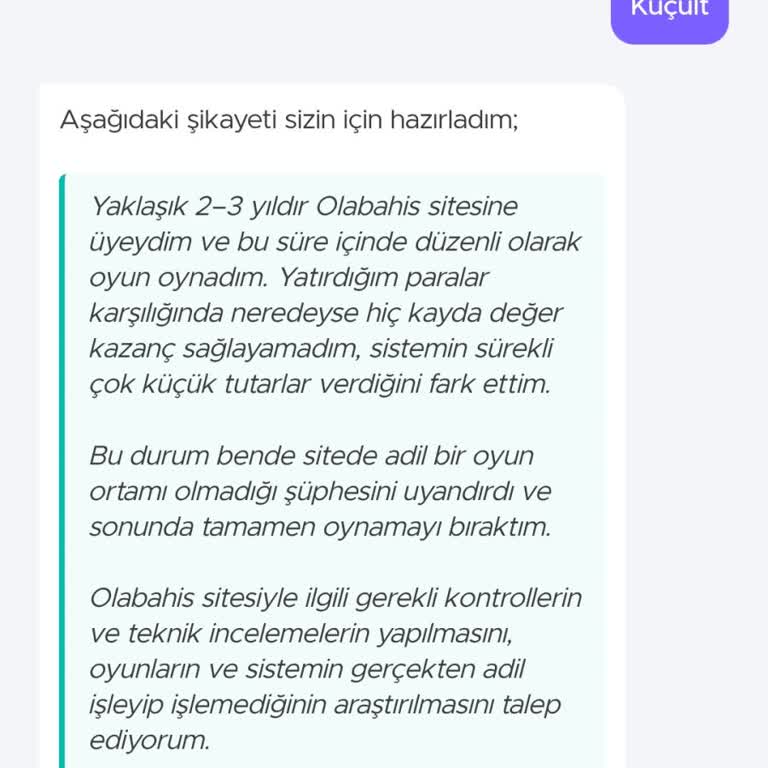 Olabahis Sitesinde Küçük Kazançlar Ve Adil Olmadığı Endişesi