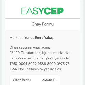 EasyCep’in 23.000 TL Ödemesini Geciktirmesi Ve Söz Verilen Süreye Uymaması