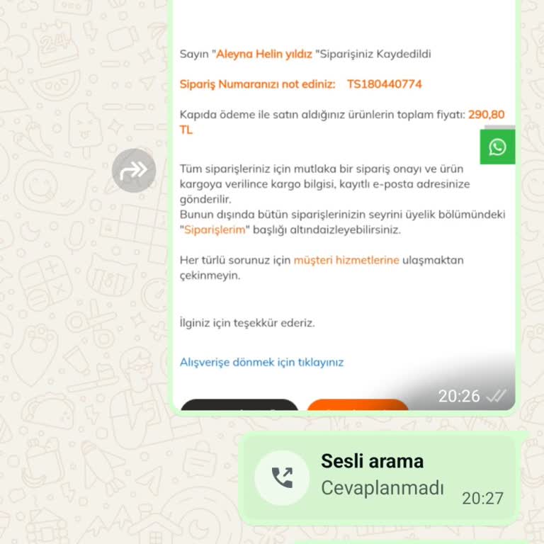 Sipariş İptali İçin Müşteri Hizmetlerinden Cevap Gelmedi