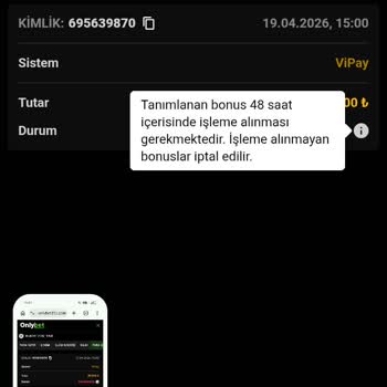 Onlybet'te 30.000 TL’lik Bakiyenin Bildirimsiz Silinmesi Ve İade Talebi