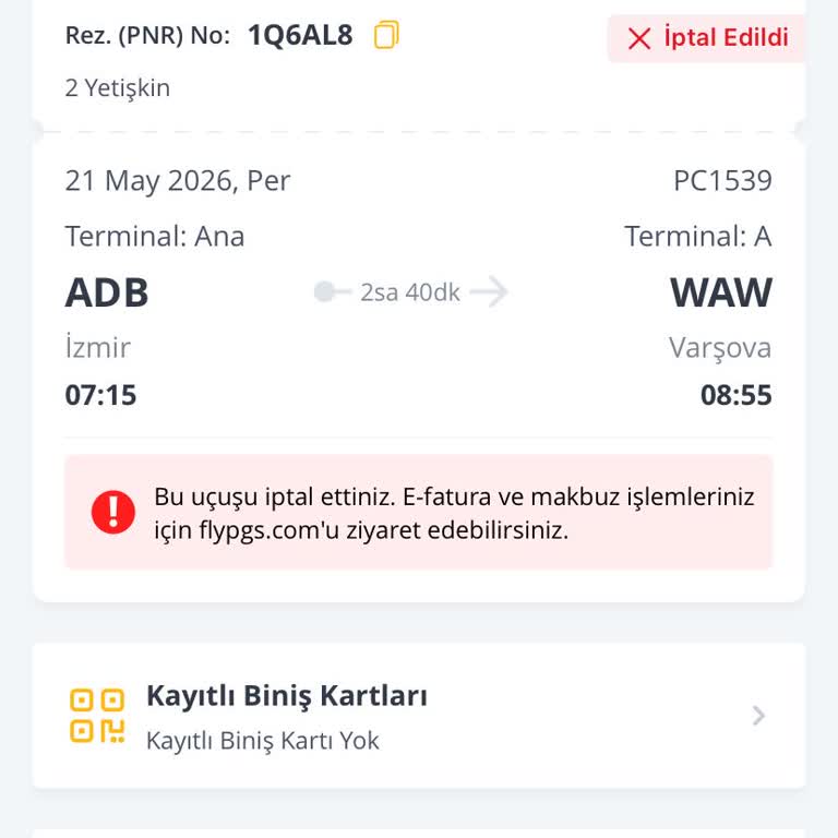 Pegasus’un Keyfi İptali Ve Alternatif Sunmaması Nedeniyle Yaşadığım Zarar İçin Tazminat Talebi
