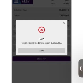 75.000 TL Bakiyemin Çekilememesi Ve Tekrarlanan İptaller