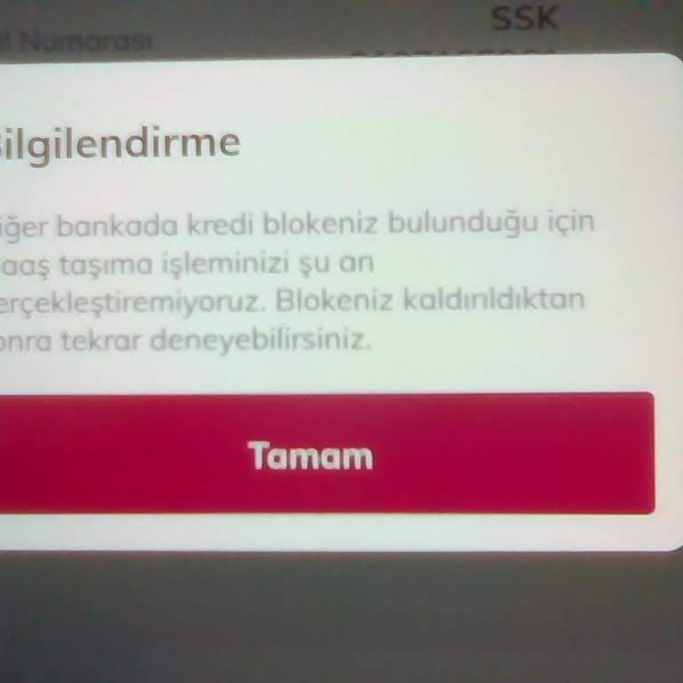 İş Bankası'nda Bulunmayan Kredi Blokesine Takılan Emekli Maaş Transferi