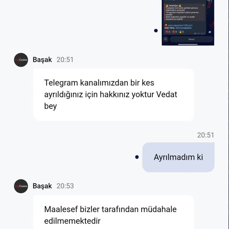 Telegram Kanalı Şartı Nedeniyle Haksız Çekim İptali Ve 25.000 TL Ödemesinin Yapılmaması