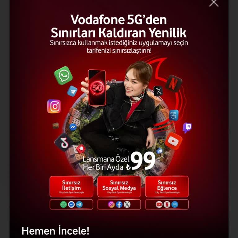 Vodafone Yanımda Uygulamasında Görülen Eğlence Paketi Reklamı Açılmıyor