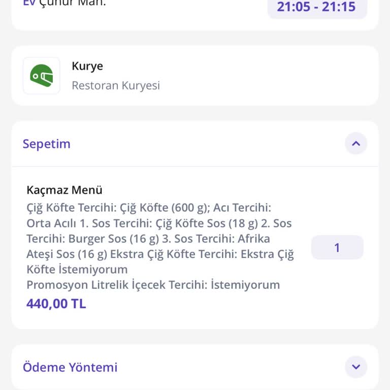 Getir'de Görülen Fiyatla Çekilen Tutar Arasındaki 50 TL Farkı İçin İade Talebi