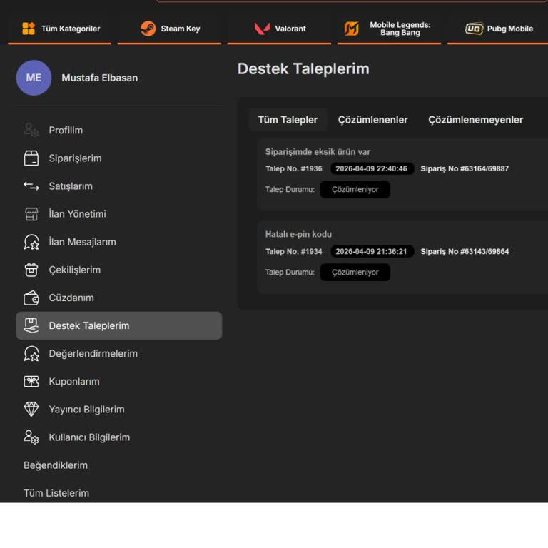 Satın Alınan Steam Keylerde Yanlış Oyun Ve Kullanılamaz Durum, Destekten Cevap Gelmedi
