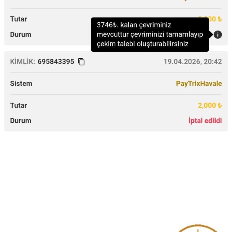 Bonus Şartlarında Belirtilmeyen Ek Çevrim Şartı Nedeniyle Çekim Reddedildi