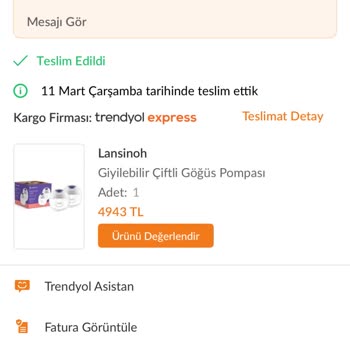 Satıcıdan Cevap Alınamayan Arızalı Göğüs Pompası Şikayeti