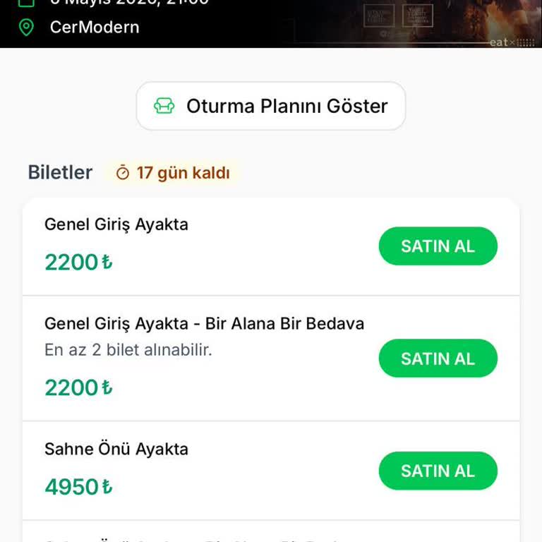 Erken Bilet Alımında Mağduriyet 1 Alana 1 Bedava Kampanyası
