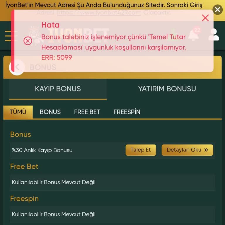 İyonbet’te %30 Kayıp Bonusunun Reddedilmesi Ve Yeniden İncelenmesi Talebi