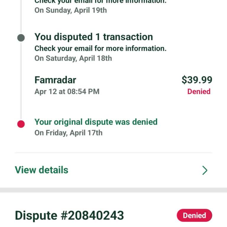 FamRadar Fraud Charge on My Account