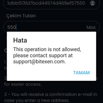 Bitexen Global'de USDT Çekim Hatası Ve Destek Yanıtı Yok