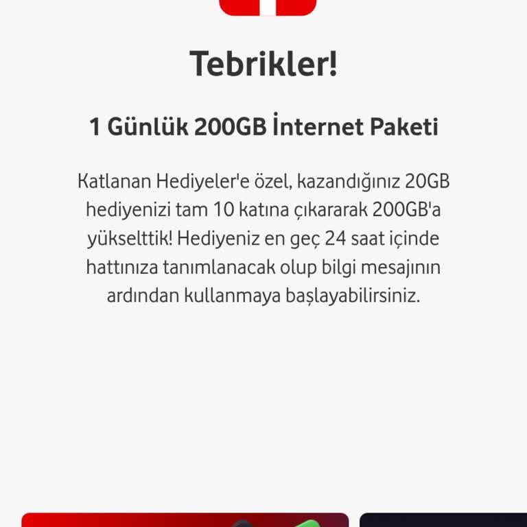 Vodafone 200 GB Hediye İnterneti Sadece Bir Gün Süreli