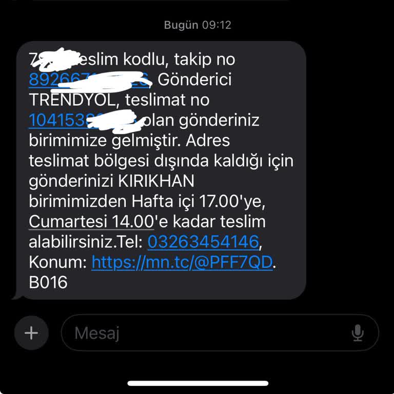Teslimat Bölgesi Dışında Diyor Kargo Adrese Getirilmedi