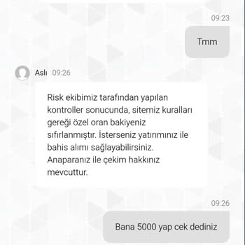 Betorbet'te Açıklama Olmadan Silinen 4300 TL Bakiyem
