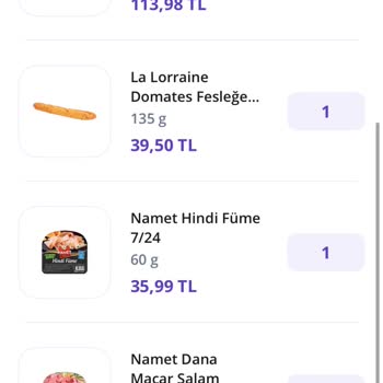 Getir Market’te Baget Ekmekte 75 Gram Eksik Gönderim Ve İade Talebi