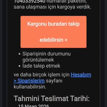 Kargoda Transfer Sürecinde Kalan Ürün Ve Cevapsız Destek İçin İade Talebi