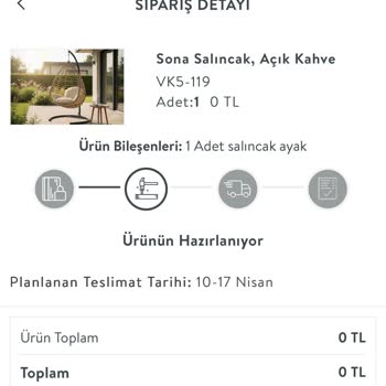 Vivense'den Satın Aldığım Salıncağın Kırık Parçası Gönderilmedi Ve Bilgilendirme Yok