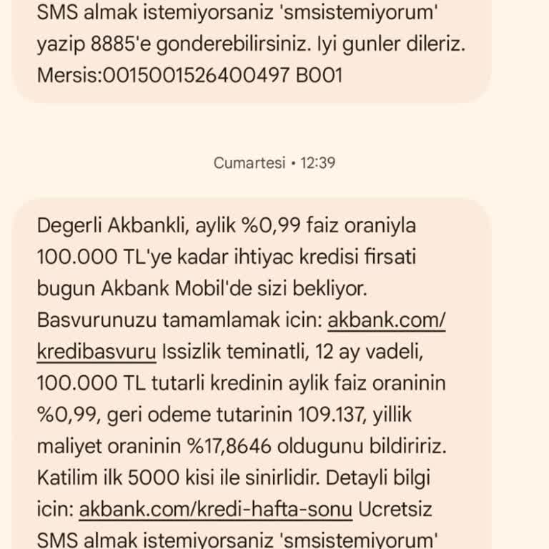 SMS’te %0,99 Faizli Kredi Teklifi Mobil Uygulamada %3,89 Görüntülenince Kredi Kullanılamıyor