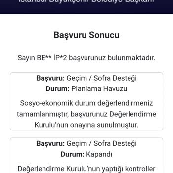 İBB Gıda Kartı Başvurularımın Uzun Beklemede Kalmış Olması Ve Sonuçlanmaması